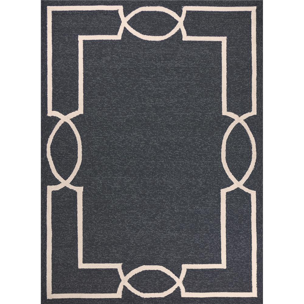 KAS 5226 Libby Langdon Hamptons 7 Ft. Square Indoor/Outdoor Rug in Onyx